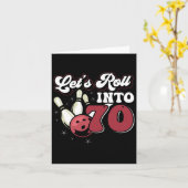ボーリング転がパーティーの70へのボーリング誕生日 カード (黄色い花)