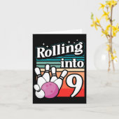 ボーリング転がパーティーのINTO 9ボーリング誕生日 カード (黄色い花)