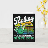 ボーリング転が誕生会15年15日 カード (黄色い花)