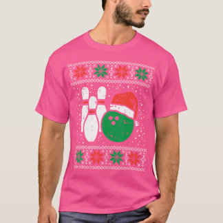 ボーリング醜いクリスマススポーツボウルクリスマスメンズ Tシャツ