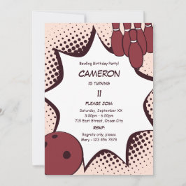 ボーリング11th Birthday Partyへの招待 招待状