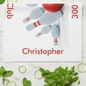 ボーリング300クラパーソナライズされたブ キッチンタオル (折り畳み)