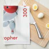 ボーリング300クラパーソナライズされたブ キッチンタオル (四つ折り)