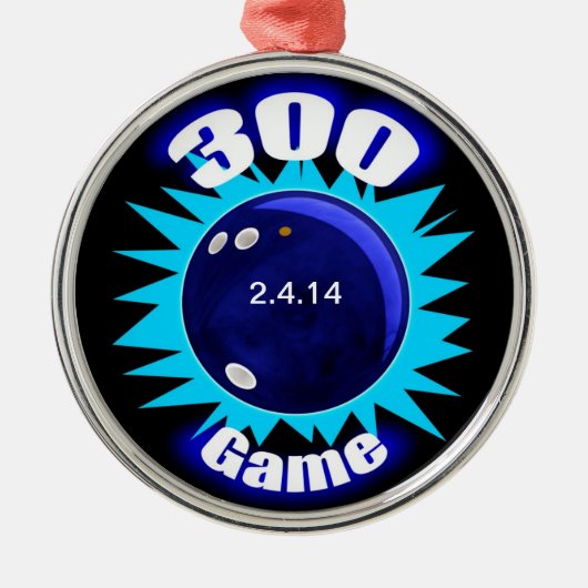 ボーリング300ゲーム,青いグラフィックス, メタルオーナメント (正面)
