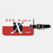ボーリング300赤と白のゲームバッジ ラゲッジタグ (正面横)