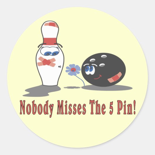 ボーリング5ピン ラウンドシール (正面)