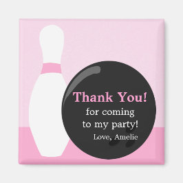 ボーリング・ガール・バースデー・パーティーThank You Magnet マグネット