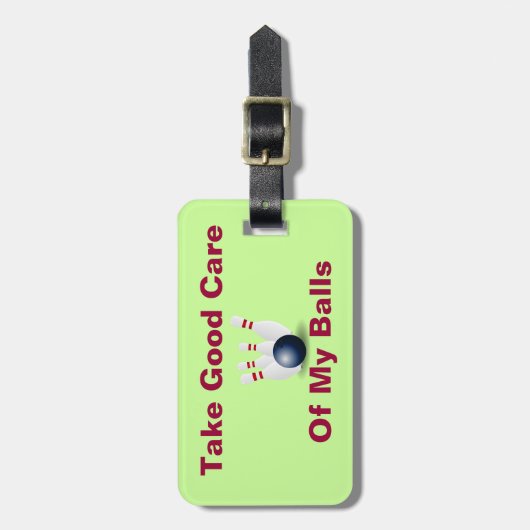 ボーリング・グリーンの黄色く赤くパーソナライズなバッグのラベル ラゲッジタグ (正面縦)