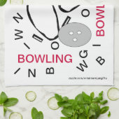 ボーリング・ピンの台所タオル キッチンタオル (折り畳み)