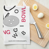 ボーリング・ピンの台所タオル キッチンタオル (四つ折り)