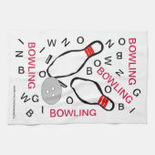 ボーリング・ピンの台所タオル キッチンタオル (横)