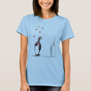 ボーリング・ピンの愛のペンギン Tシャツ