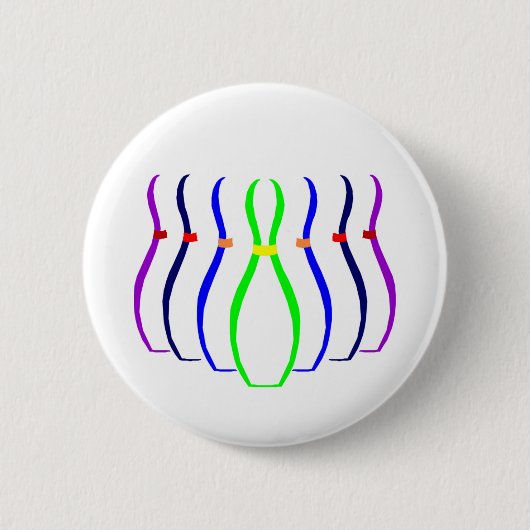 ボーリング・ピンのTシャツおよびギフト 缶バッジ (正面)