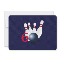 ボーリング、ボウリングをする人、クリケットの投手の第60誕生日の招待