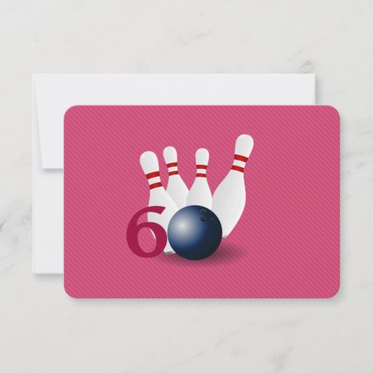 ボーリング、ボウリングをする人、 クリケットの投手60誕生日招待状。 招待状 (正面)