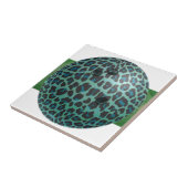 ボーリング・ボールのヒョウのティール(緑がかった色) タイル (側面)