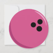 ボーリング・ボールのピンクの誕生会 招待状 (裏面)