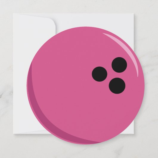 ボーリング・ボールのピンクの誕生会 招待状 (裏面)