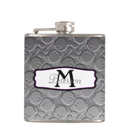 ボーリング・ボールのChromの一見パターンPersonalizable フラスク