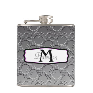 ボーリング・ボールのChromの一見パターンPersonalizable フラスク