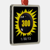 ボーリング、ボール、イエローグラフィックで完璧なゲーム メタルオーナメント (右)