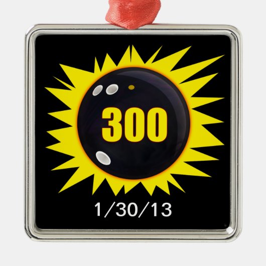 ボーリング、ボール、イエローグラフィックで完璧なゲーム メタルオーナメント (正面)