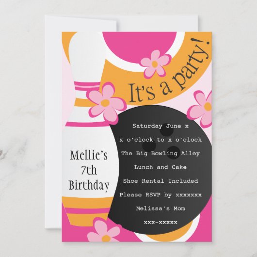 ボーリング 招待状 (正面)