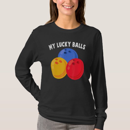 ボーリング – 私のラッキーボール – 路地 – スポーツ – ボウル Tシャツ (正面)