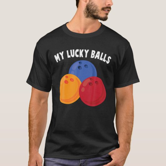 ボーリング – 私の幸運なボールおもしろい- – 路地 – スポーツ Tシャツ (正面)