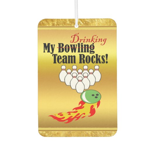 ボーリング/飲みチームのロック カーエアーフレッシュナー (正面)