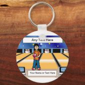 ボーリング- PrintedPerfection.comによる女性マンガ キーホルダー (正面)