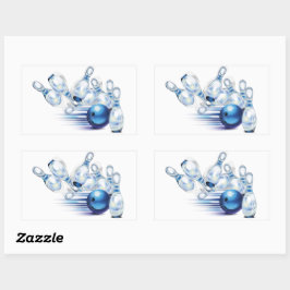 ボーリングTシャツトラッカーハットクラシックラウンドステッカー 長方形シール