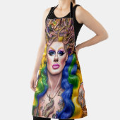 ボーリー白熱［赤熱］光を放つレインボードラッグクイーンアートワークデザイン エプロン (インサイチュ)