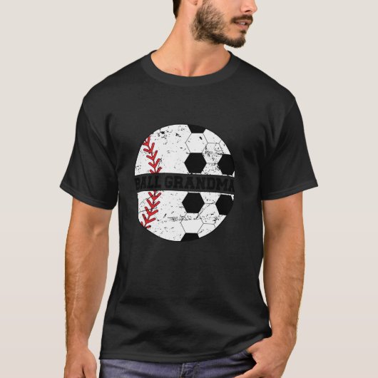 ボールおばあちゃん野球サッカーおばあちゃん Tシャツ (正面)