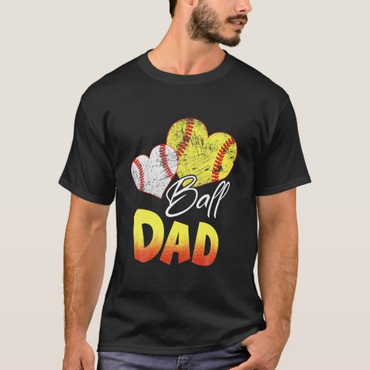 ボールおもしろいパパソフトボール野球ギフト Tシャツ (正面)