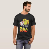 ボールおもしろいパパソフトボール野球ギフト Tシャツ (正面フル)