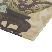 ボールおよびドラゴンのデザインのアジアタペストリー カッティングボード (角)