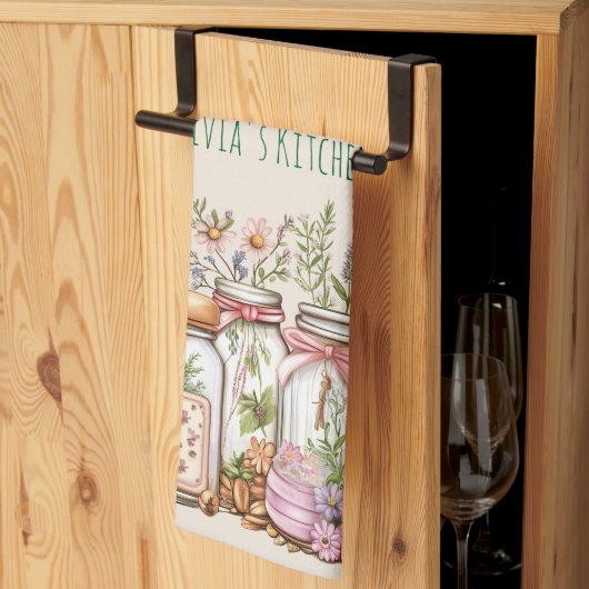 ボールお洒落ジャー水色 キッチンタオル (三つ折り)