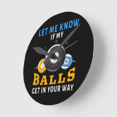 ボールがもし邪魔になるぞ ラウンド壁時計 (傾斜)