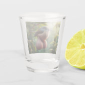 ボールが入ったグラスを持つ鳥 ショットグラス (裏面)