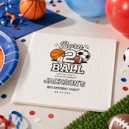 ボールが大好きなスポーツ少年にぴったりな2歳の誕生日パーティー スタンダードカクテルナプキン