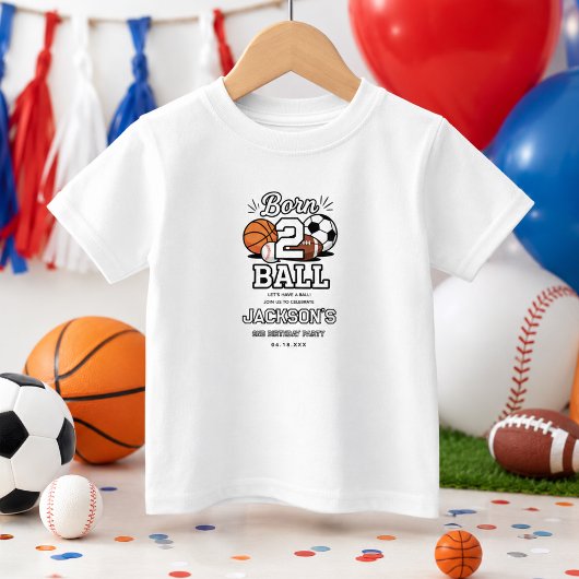 ボールが大好きな赤ちゃんの2歳の誕生日パーティーにぴったり ベビーTシャツ