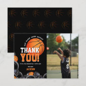 「ボールが導く誕生日」バスケットボール スポーツ生誕祭 サンキューカード (正面/裏面)