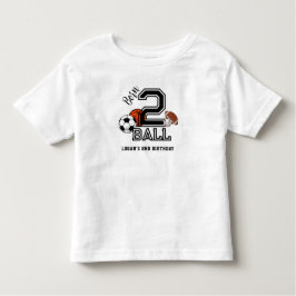ボールが生まれてスポーツデビュー！男子2歳の誕生日パーティー トドラーTシャツ