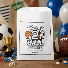 ボールが生まれて2年目のスポーツをテーマにした男の子の誕生日パーティー フェイバーバッグ