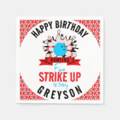 ボールしよう！おもしろいキッズ5thバースデーパーティーボーリング スタンダードカクテルナプキン (正面)