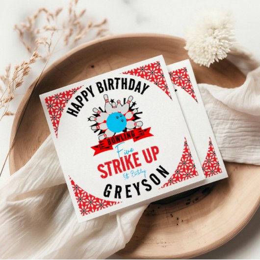 ボールしよう！おもしろいキッズ5thバースデーパーティーボーリング スタンダードカクテルナプキン