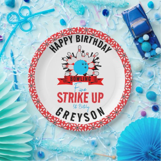 ボールしよう！おもしろいキッズ5thバースデーパーティーボーリング ペーパープレート (パーティー)