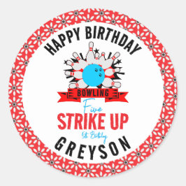 ボールしよう！おもしろいキッズ5thバースデーパーティーボーリング ラウンドシール