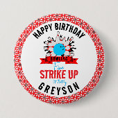 ボールしよう!おもしろいキッズ5thバースデーパーティーボーリング 缶バッジ (正面)